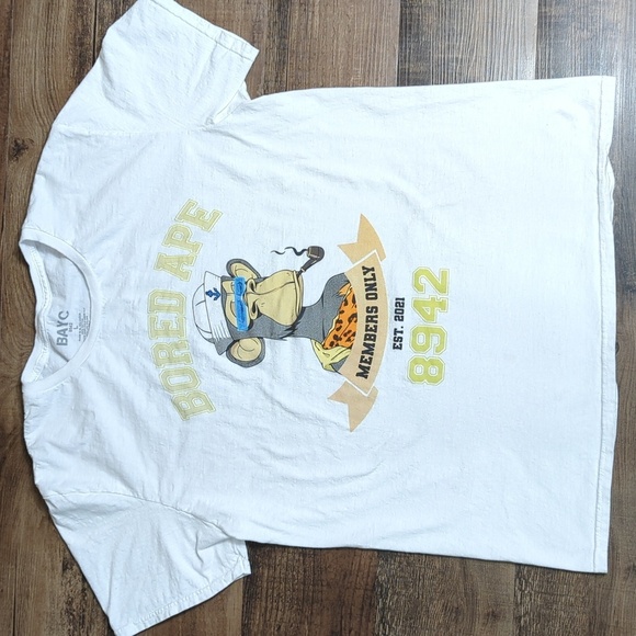 Bored Ape Yacht Club BAYC #8942 T-shirt Size Large in White - Picture 1 of 5